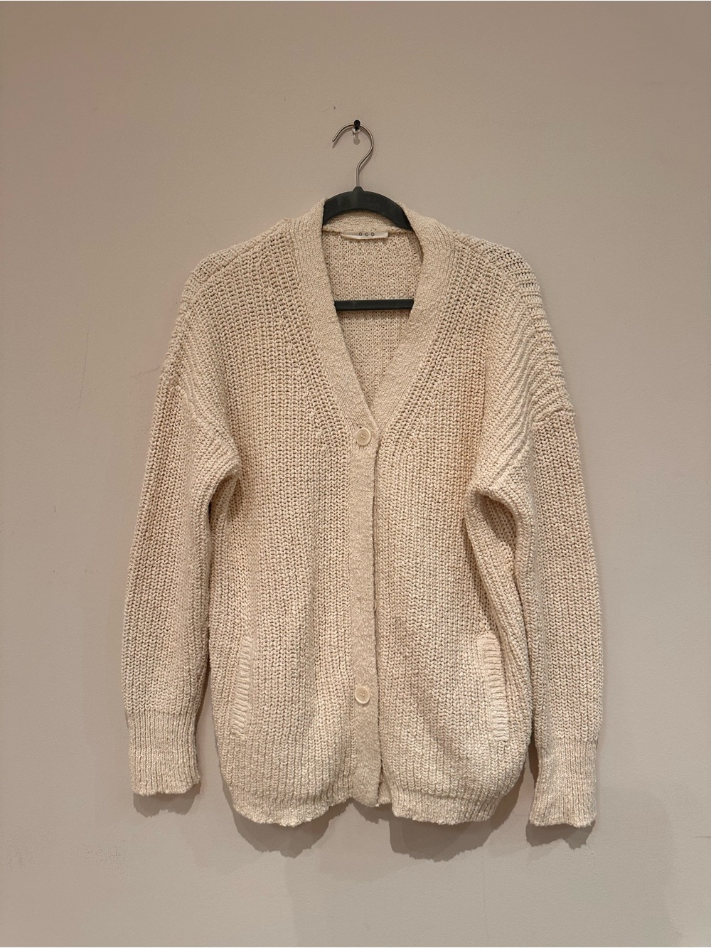 Cozy Cream Button-Front Knit Cardigan